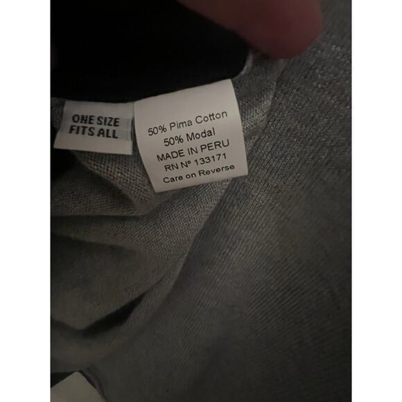 PLANET by Lauren G Pima Cotton Modal Sweater Black Gray OS Colorblock Luxury - Picture 5 of 6